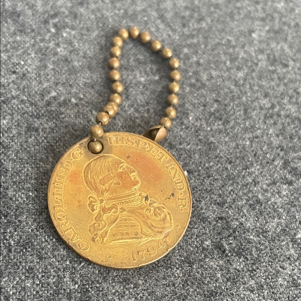 Vintage Gold Coin Keychain